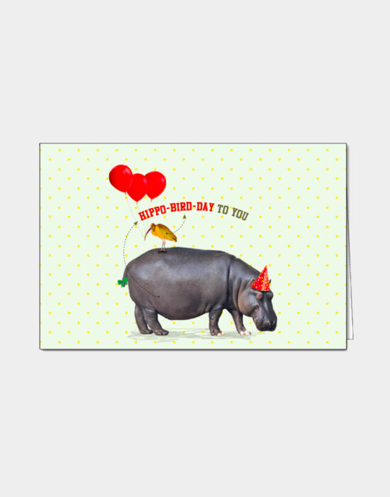 Kaartje: Hippo Birthday
