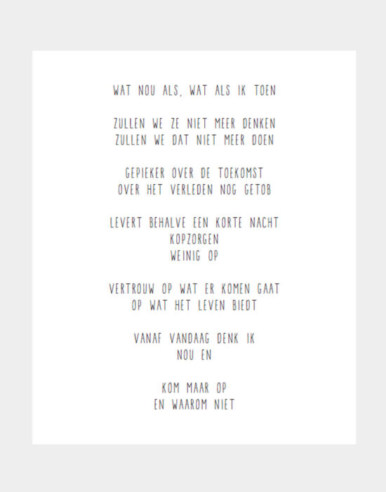 Wat nou als. Wat als ik toen