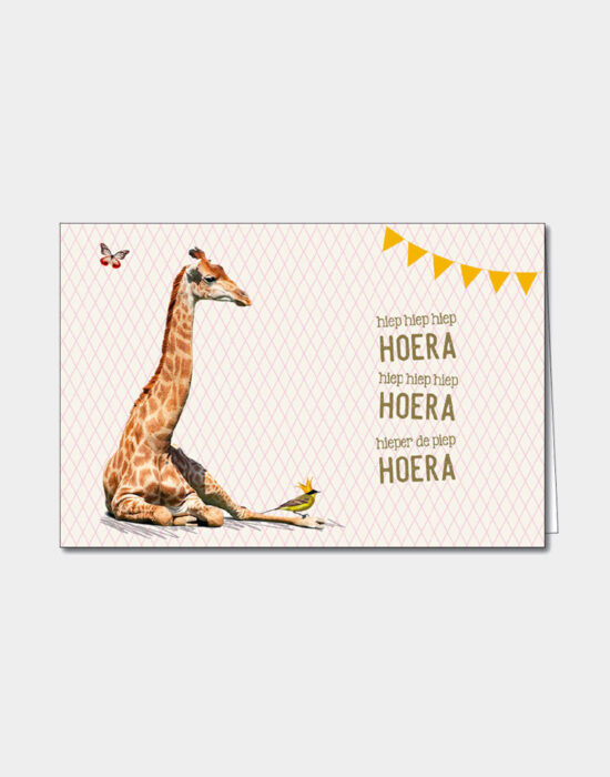 Kaartje: Hiep Hiep Hoera giraffe