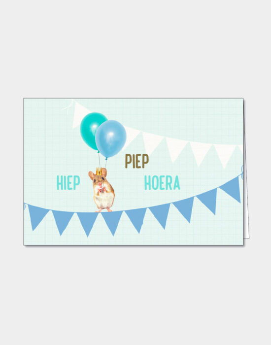 Kaartje: Hiep Piep Hoera Hamster