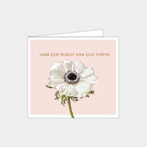 Kaartje mailbox: 'Voor een bloem van een mama'