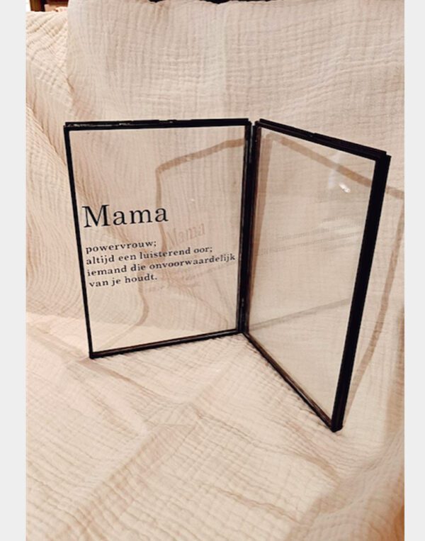 Oh box kader: 'Mama, powervrouw' zwart