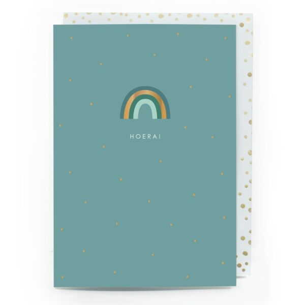 Kaartje Little rainbow: Hoera regenboog