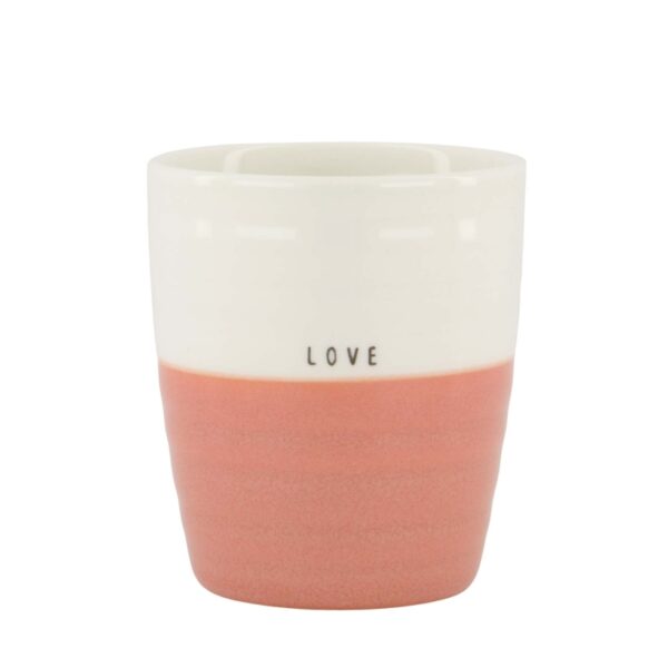 Zusss: Koffiemok 'Love' wit/oudroze