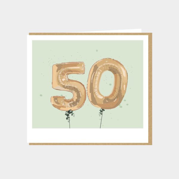 Kaartje 'Kelly Marie': 50 jaar (groen)