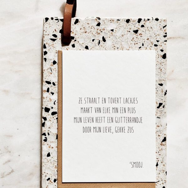 Gedichtje 'Smooj': Mijn lieve, gekke zus