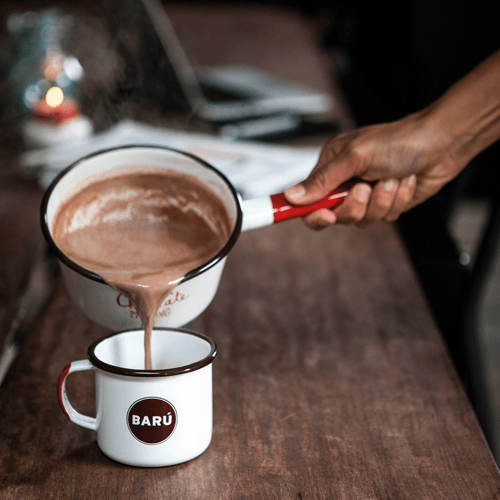Drinking Winter Spice Hot Chocolate