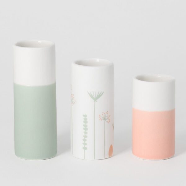 Räder: Set van 4 porseleinen vaasjes 'spring colors'