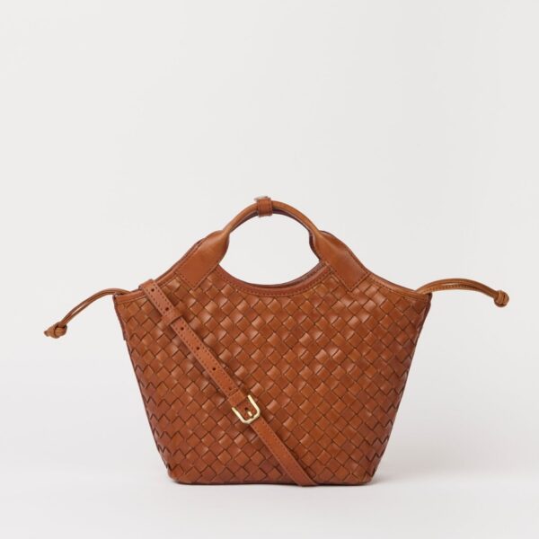 OMyBag: 'Mara' Midi cognac geweven leder