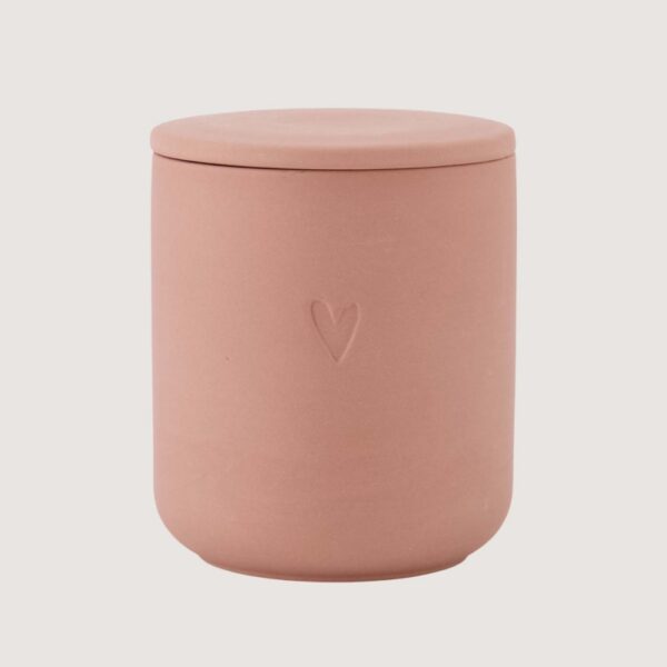 Zusss: Geurkaars keramiek hartje donkerroze