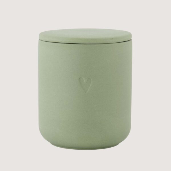 Zusss: Geurkaars keramiek hartje groen