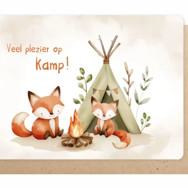 Kaartje Enfant Terrible: Veel plezier op kamp, vosjes