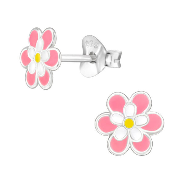 MBE: Kids oorbellen: Bloemen roze