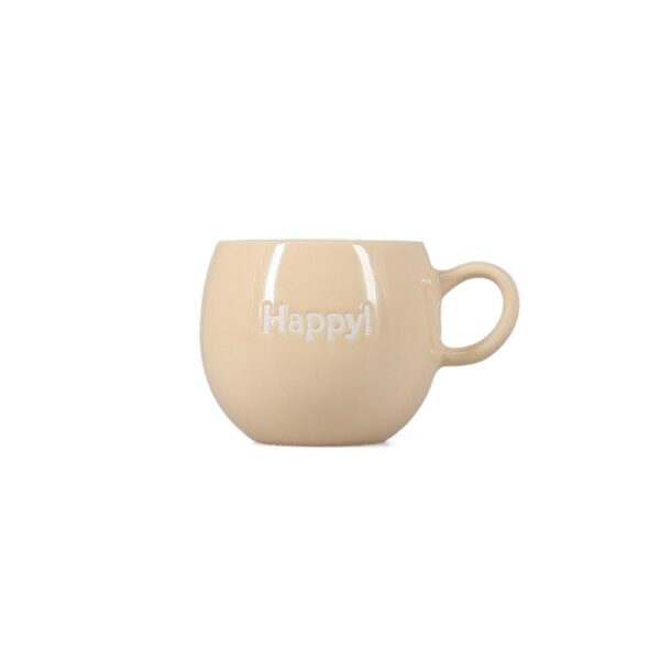 Muggies mok: 'Happy' beige