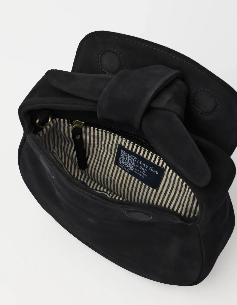 OMyBag: 'Coco croissant' suède black