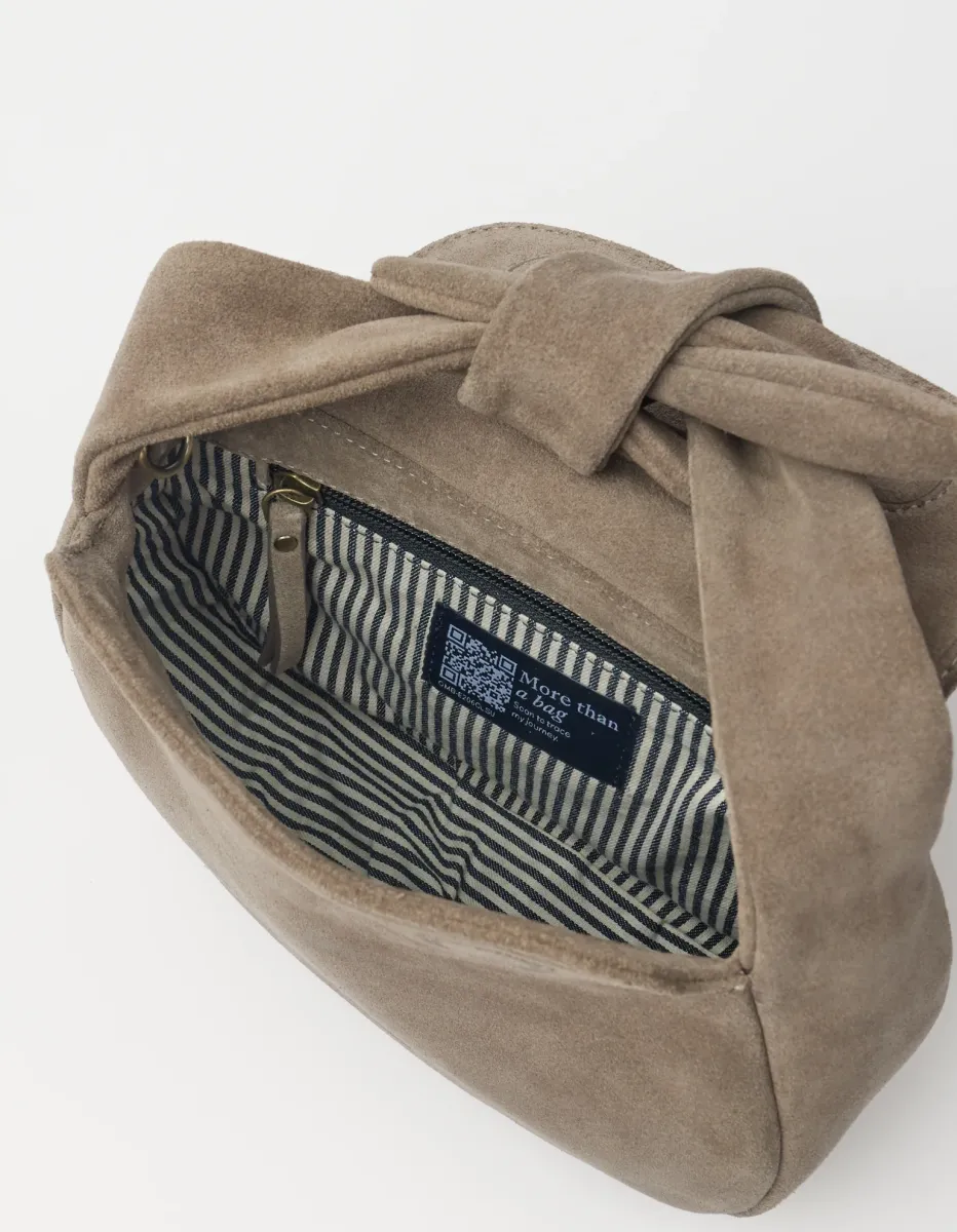 OMyBag: 'Coco croissant' suède clay