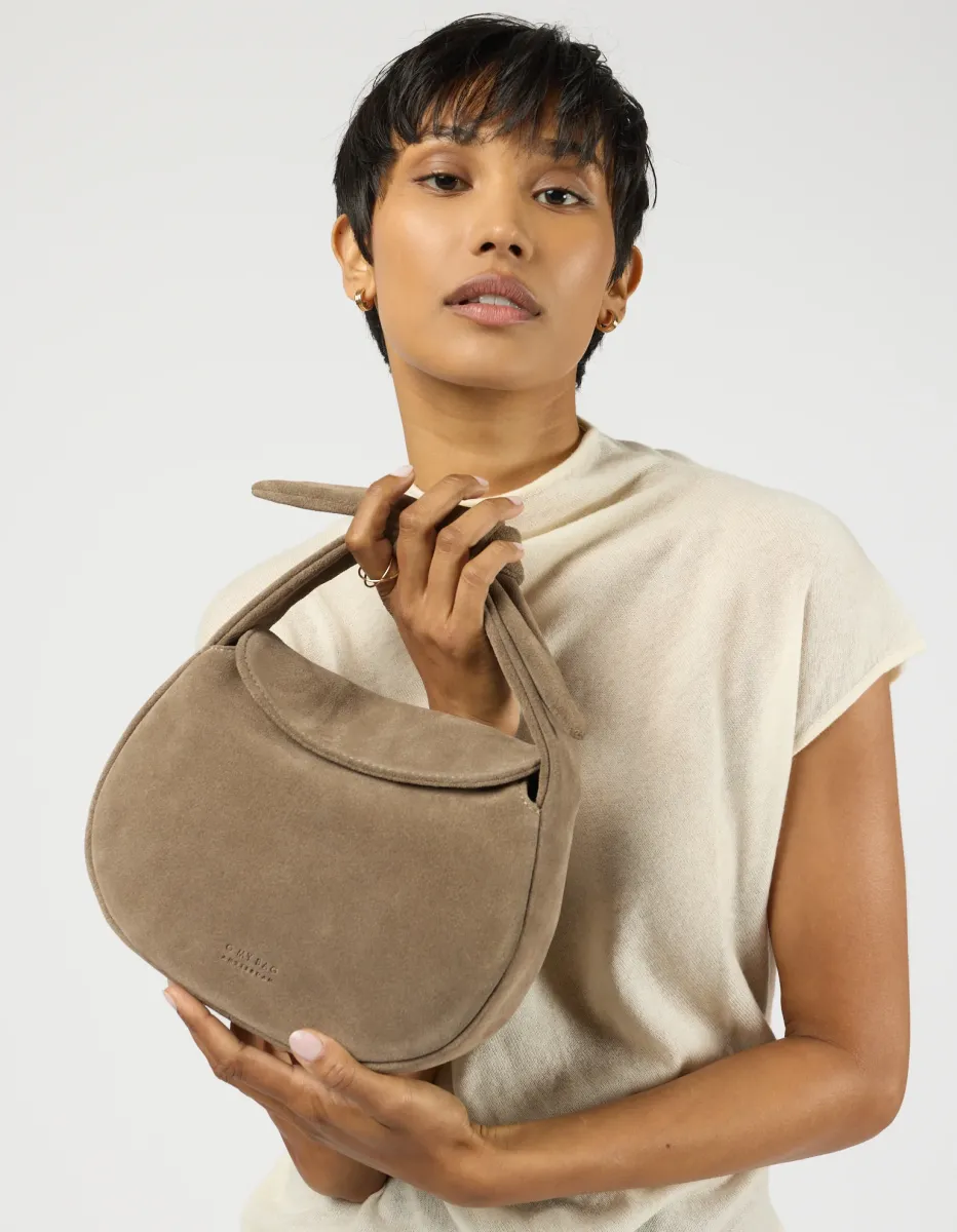 OMyBag: 'Coco croissant' suède clay
