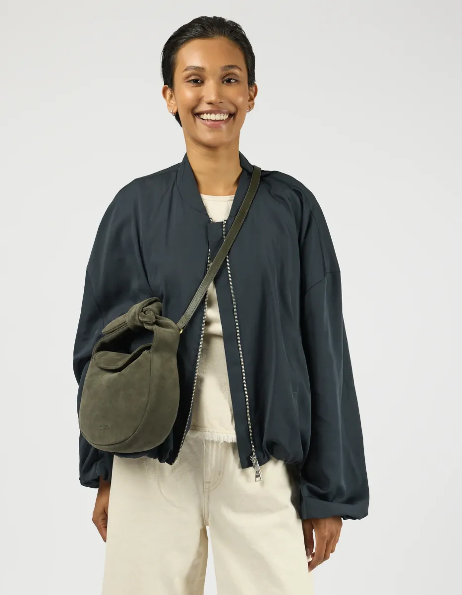 OMyBag: 'Coco croissant' suède moss