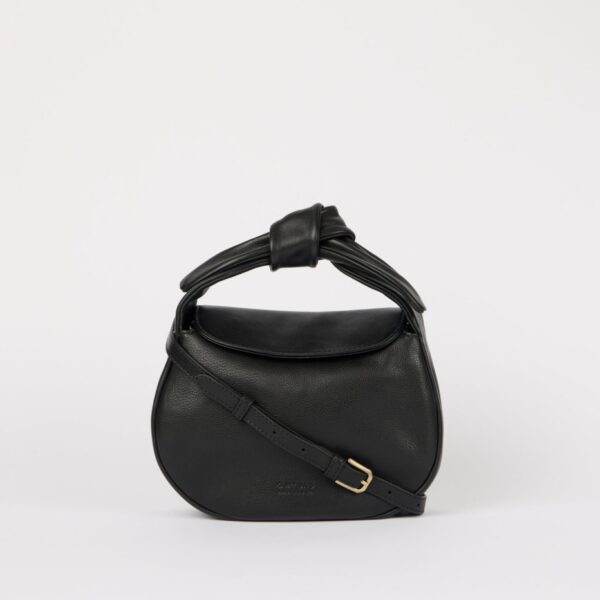 OMyBag: 'Coco croissant' zwart leder