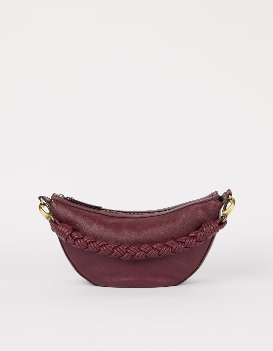 OMyBag: 'Leo' dark cherry leder met extra 'twisted' lits