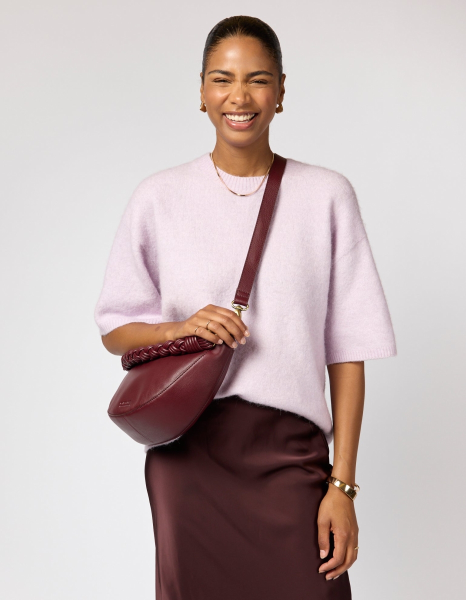 OMyBag: 'Leo' dark cherry leder met extra 'twisted' lits