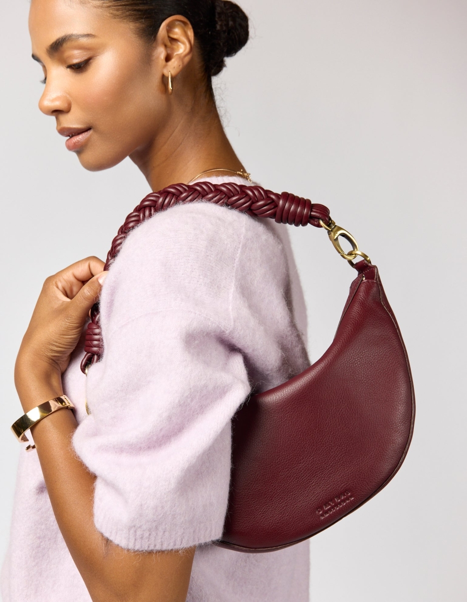 OMyBag: 'Leo' dark cherry leder met extra 'twisted' lits