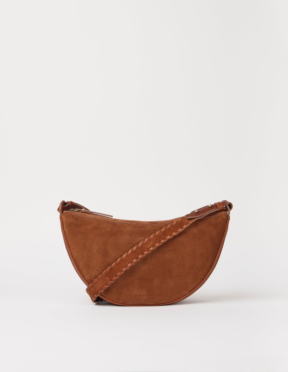 OMyBag: 'Leo' midi cognac suède