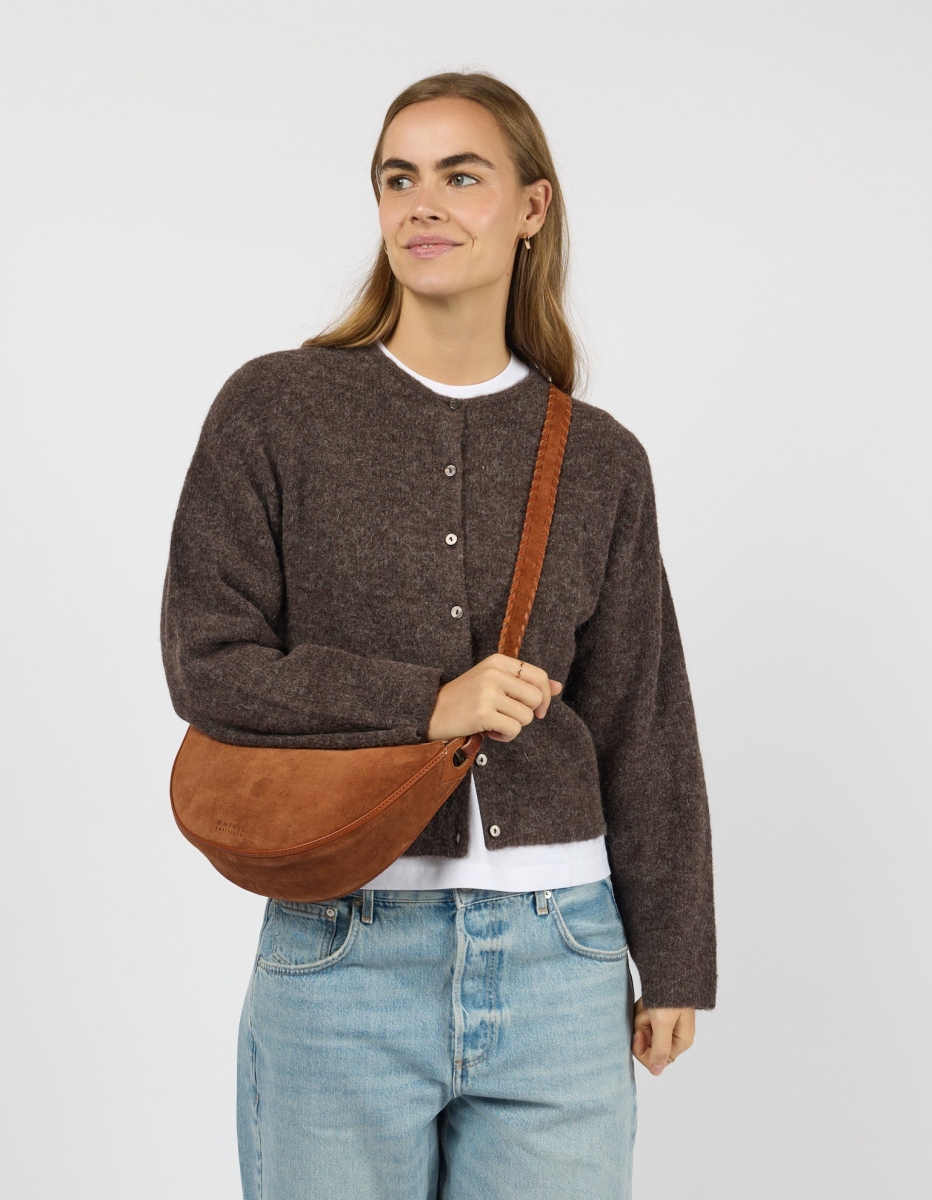 OMyBag: 'Leo' midi cognac suède