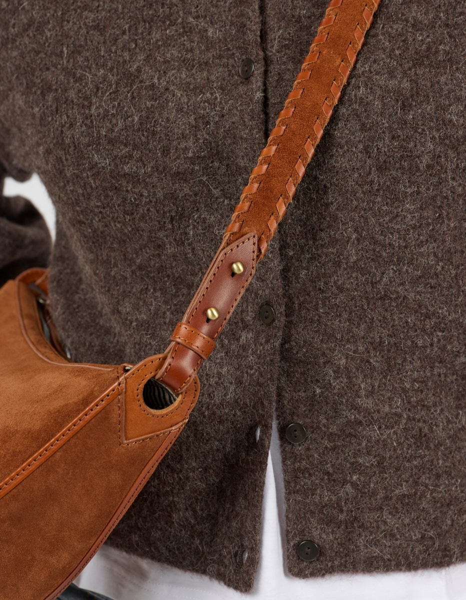 OMyBag: 'Leo' midi cognac suède