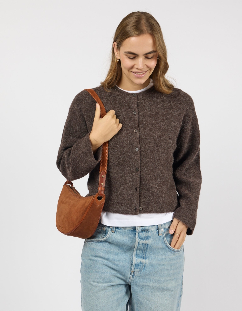OMyBag: 'Leo' midi cognac suède