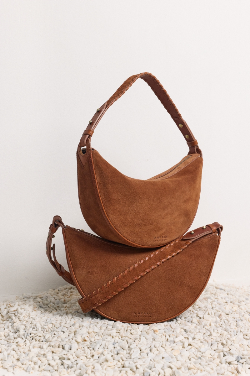 OMyBag: 'Leo' midi cognac suède