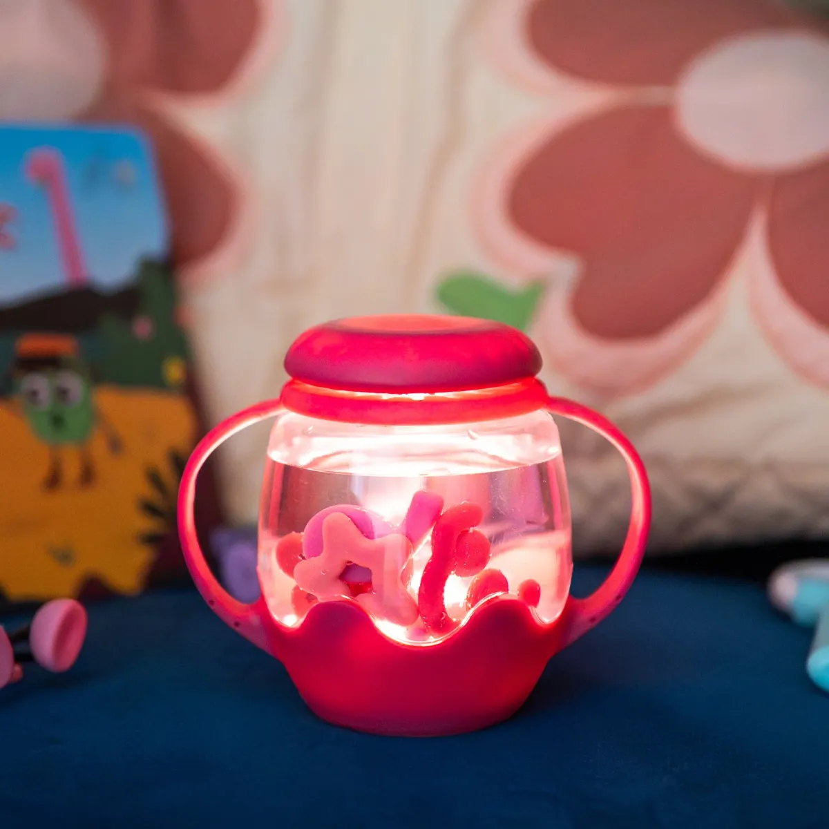 Glo Pals: 'MINI Sensory play jar' roze set met vormen