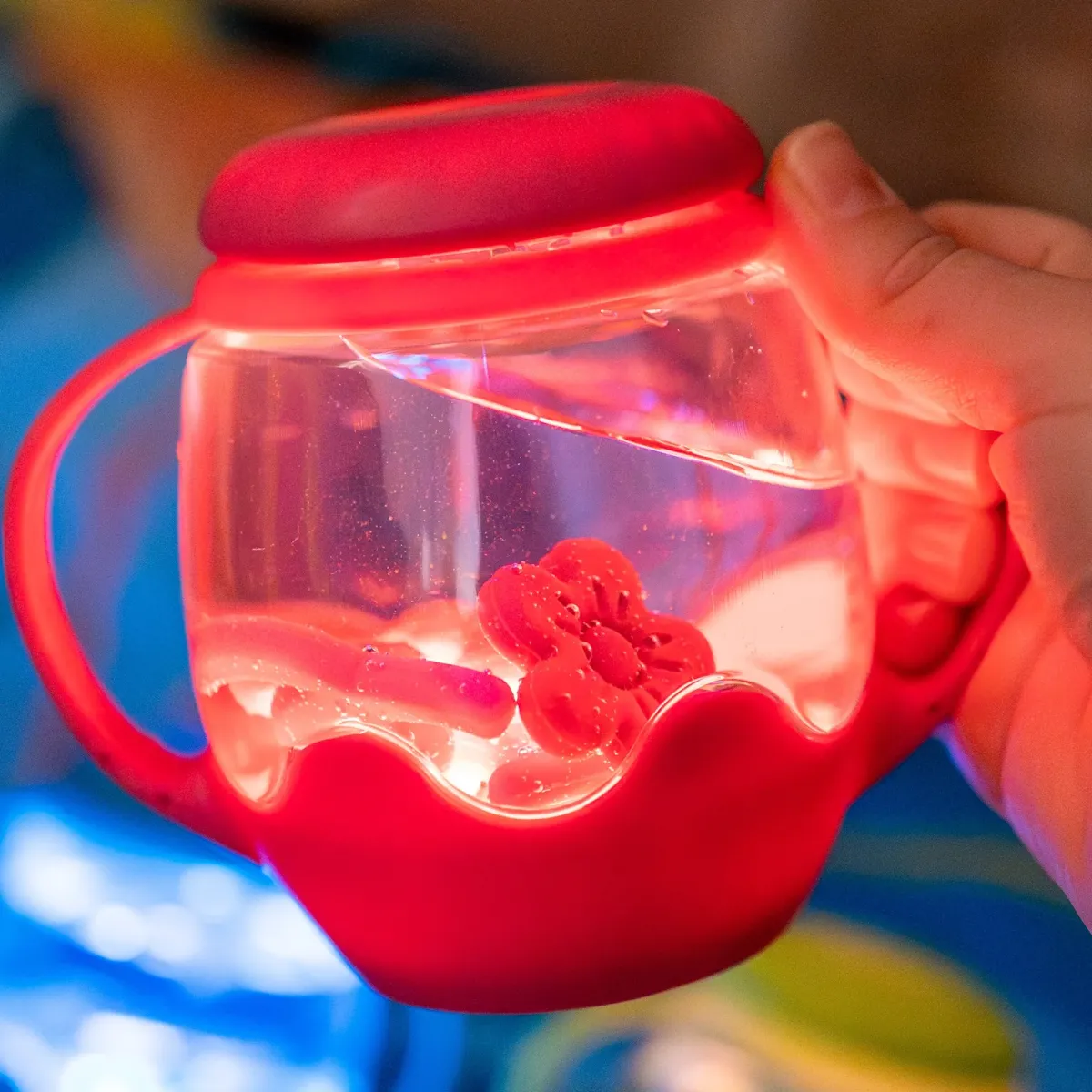 Glo Pals: 'MINI Sensory play jar' roze set met vormen