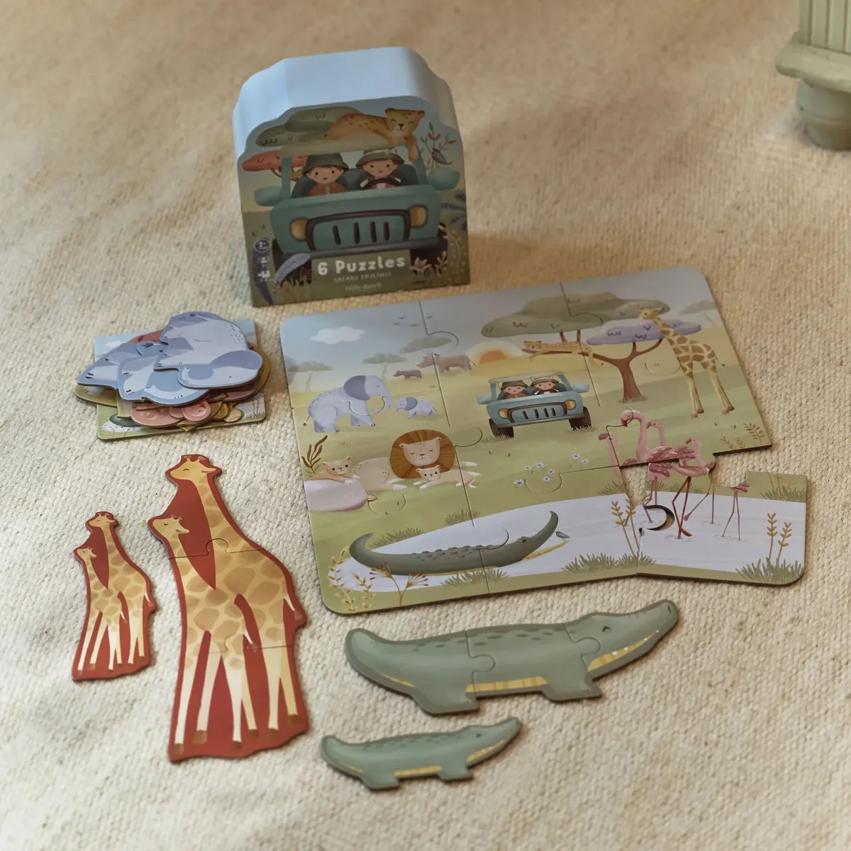 Little Dutch: 'Safari friends' set 6 dierenpuzzels