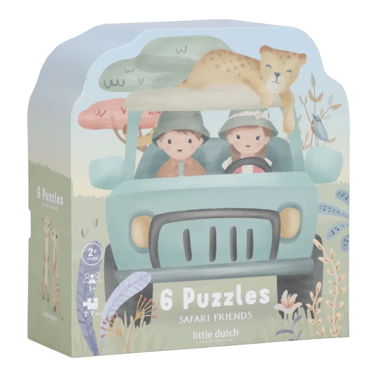 Little Dutch: 'Safari friends' set 6 dierenpuzzels