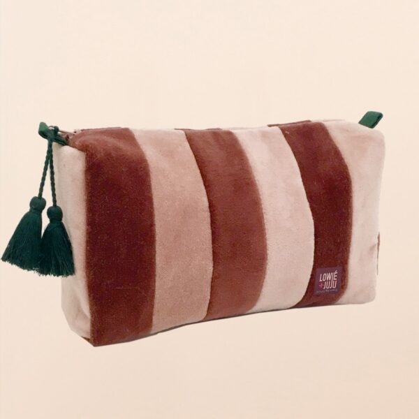 Muja Juma: Medium pouch rose/maroon striped
