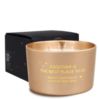 My flame: Flessenpost kaars: 'Together is the best place to be'
