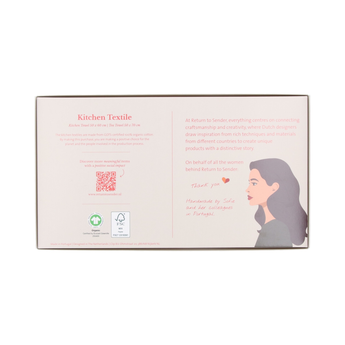 Return to sender: Giftset keukentextiel 'Burgundy/beige'