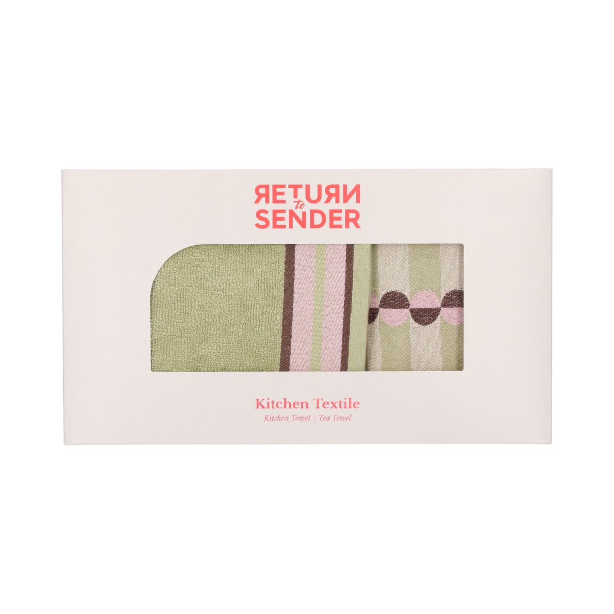 Return to sender: Giftset keukentextiel 'Salie groen'