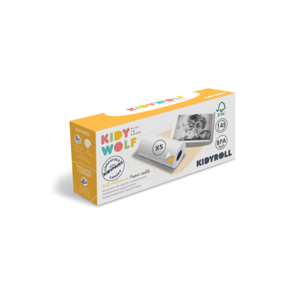 Set zelfklevende papierrollen voor Kidyprint