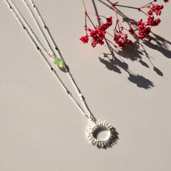 Vinoos: Wine Jewellery: Dubbele ketting 'No words' ZILVER
