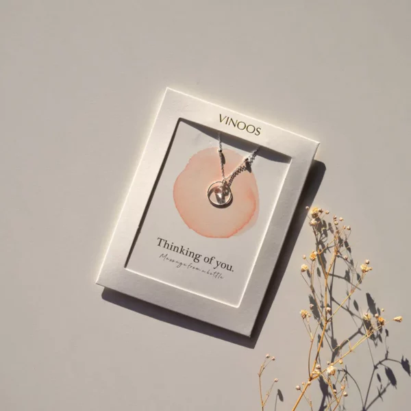 Vinoos: Wine Jewellery: Ketting 'Thinking of you' ZILVER