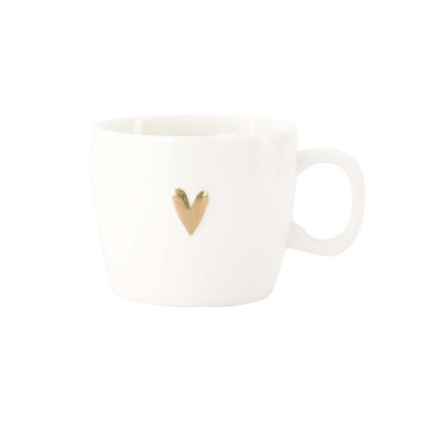 Zusss: Cappuccino mug heart white/gold