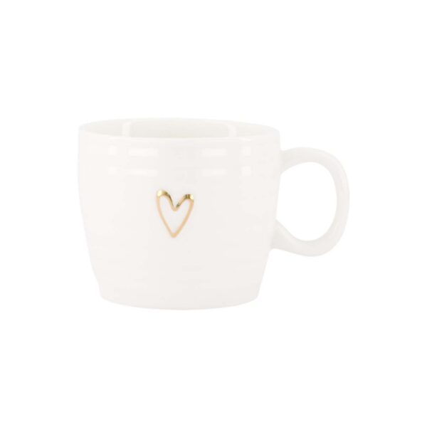 Zusss: Cappuccino mug 'line heart' white/gold