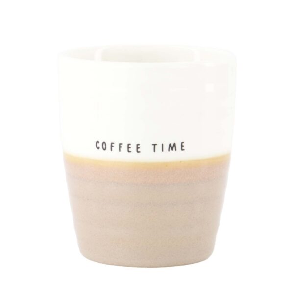 Zusss: Koffiemok 'Coffee time' White/dark sand