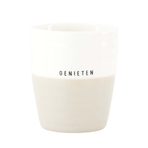 Zusss: Koffiemok 'Genieten' White/sand