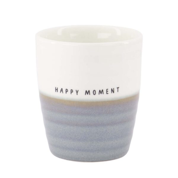 Zusss: Koffiemok 'Happy moment' White/ash blue