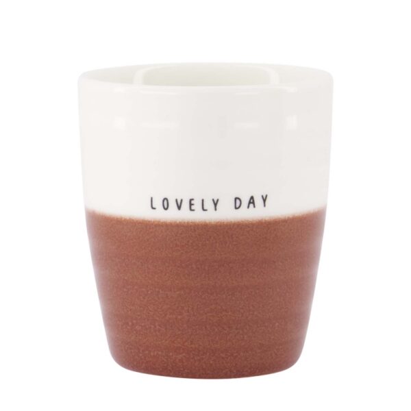 Zusss: Koffiemok 'Lovely day' White/dark red