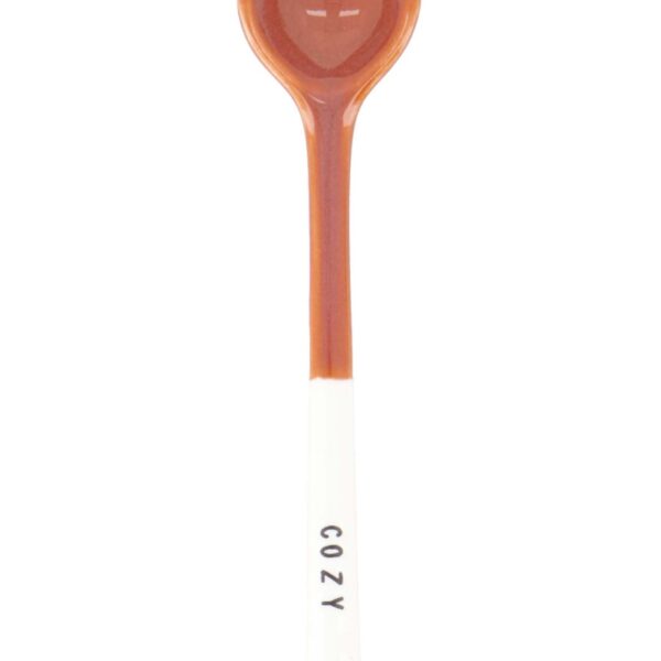 Zusss: Lepeltje keramiek 'Cozy' white/dark red