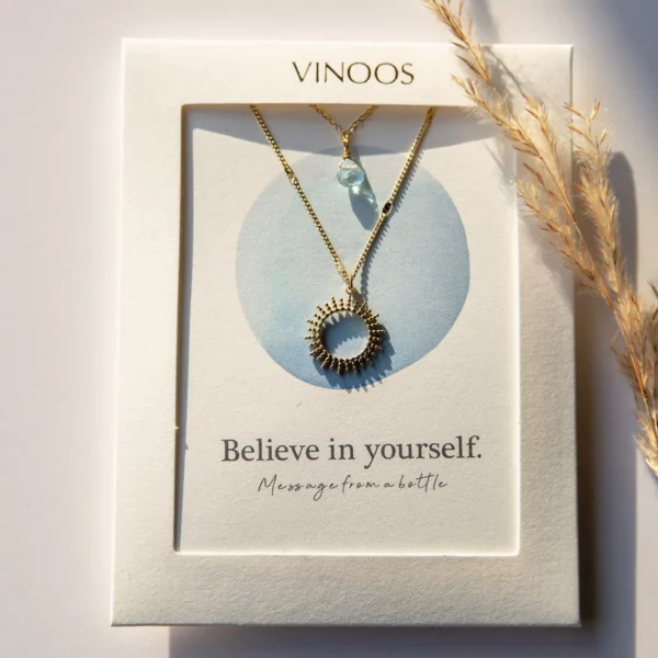 Vinoos: Dubbele ketting 'Believe in yourself'